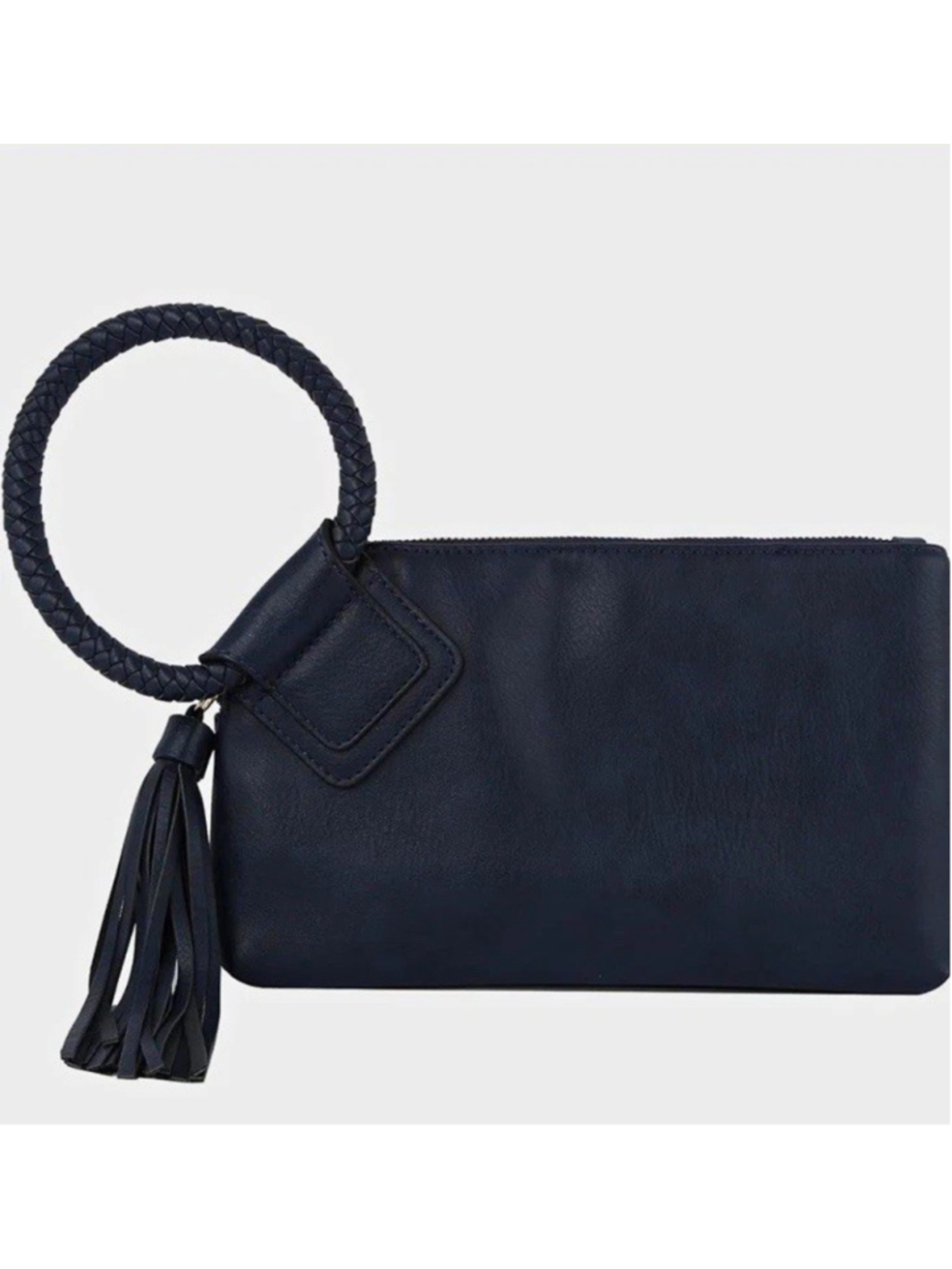 Women’s Navy Blue clutch purse Wristlet Evening Hand Strap Formal Vegan Leather